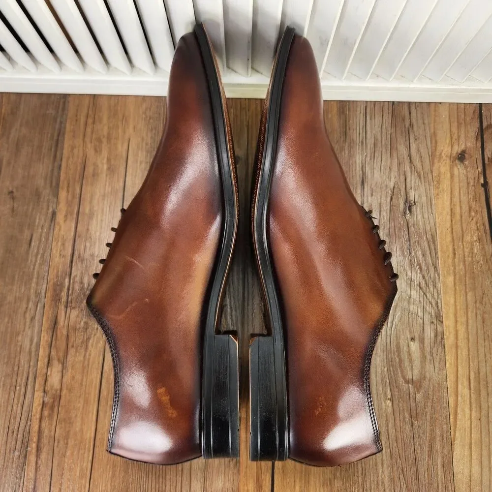 Jump New York Monaco Oxfords Dress Shoes Mens Size 12 M Tan Brown Leather Preppy